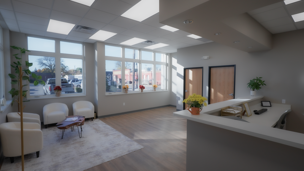 Lobby of The Renew Studio in Romeo