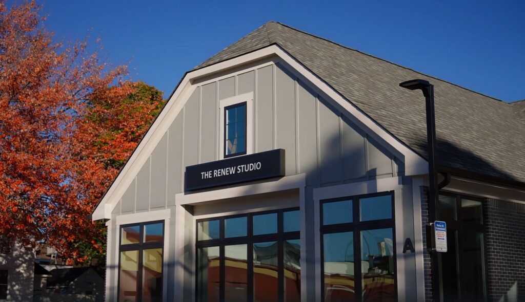 The Renew Studio Building with sign in Downtown Romeo